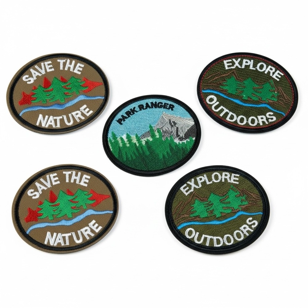 Set of 5 Nature Explorer Park Ranger Embroidered‎ Patches Iron On Sew On